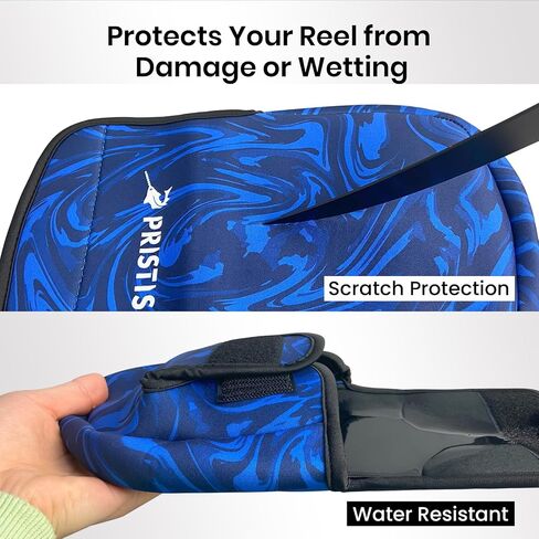 Spinning Reel Cover, protective bag constructed of 3mm impact resistant material, reel storage case pouch, fit for 4000-7000 series spinning reels, fishing reel accessories, size: L in Saudi Arabia