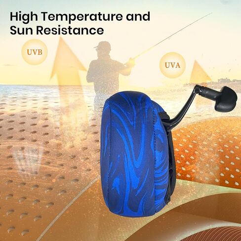 Spinning Reel Cover, protective bag constructed of 3mm impact resistant material, reel storage case pouch, fit for 4000-7000 series spinning reels, fishing reel accessories, size: L in Saudi Arabia