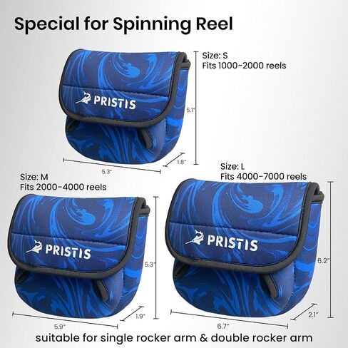 Spinning Reel Cover, protective bag constructed of 3mm impact resistant material, reel storage case pouch, fit for 4000-7000 series spinning reels, fishing reel accessories, size: L in Saudi Arabia