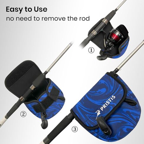 Spinning Reel Cover, protective bag constructed of 3mm impact resistant material, reel storage case pouch, fit for 4000-7000 series spinning reels, fishing reel accessories, size: L in Saudi Arabia