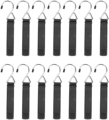 14PCS Ice Fishing Shelter Clothes Hooks Tent S Shaped Stainless Steel Accessories Multi Functional Metal Hooks Self Adhesive Magic Tape Hooks Artifact Suitable for Outdoor Camping and Hunting in Saudi Arabia