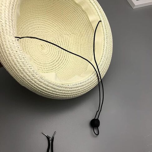 10Pcs Adjustable Hat Strap Clip Hat Windproof Cord Fastener Cap Retainers with Clips for Fishing Boating Hunting and Fishing Accessories Black in Saudi Arabia