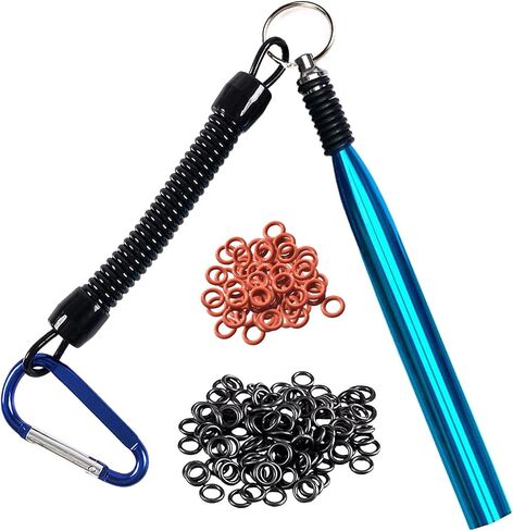 Wacky Rig Tool with Fishing O-Rings, Wacky Worm Rigging Tool Kit for Senko, Fishing Ring Rigging Tools for Clip Soft Baits Worms with Keychain Lanyard Fishing Bait Rigs in Saudi Arabia