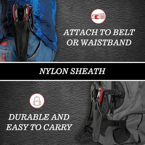 Fishing Gear Set - Long Nose Stainless Steel Fishing Pliers 8.5", Fish Lip Gripper, Telescopic Lanyard & Sheaths - Multi-Function Saltwater Resistant Fishing Tools in Saudi Arabia