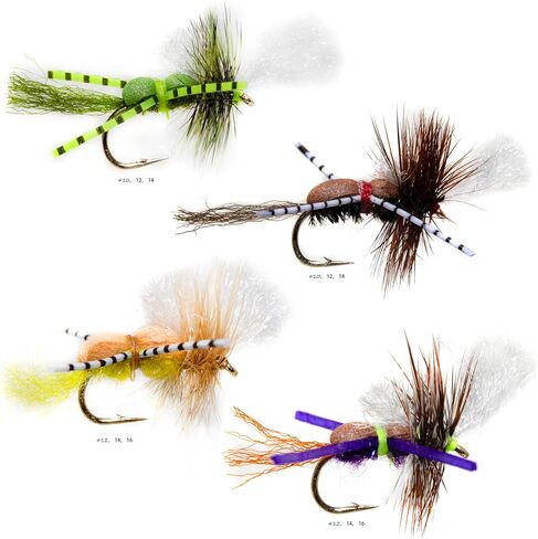 12/24 Fly Fishing Flies Kit Fly Assortment, Dry Flies Wet Flies Streamers Nymphs Flies, Fly Fishing Assortment Kit for Bass Trout Salmon Fishing in Saudi Arabia