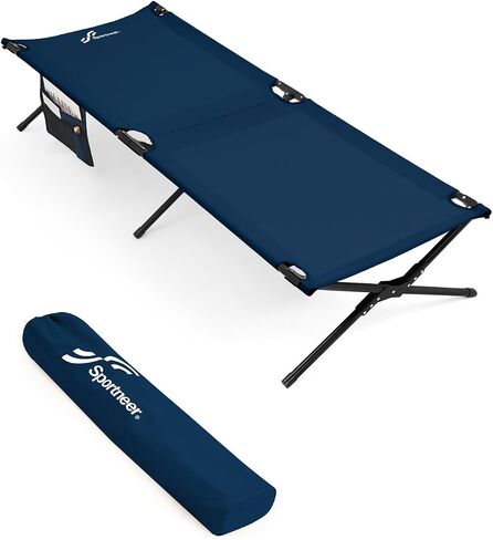 Sportneer Camping Cot, Military Cot Portable Camping Cots for Sleeping 78.3"x28.7"x14.6" Heavy Duty Folding Bed for Adults Teen Outdoor Travel Camping Tent Lounge Office Support 330 Lbs in Saudi Arabia