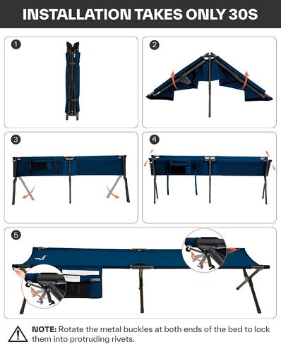Sportneer Camping Cot, Military Cot Portable Camping Cots for Sleeping 78.3"x28.7"x14.6" Heavy Duty Folding Bed for Adults Teen Outdoor Travel Camping Tent Lounge Office Support 330 Lbs in Saudi Arabia