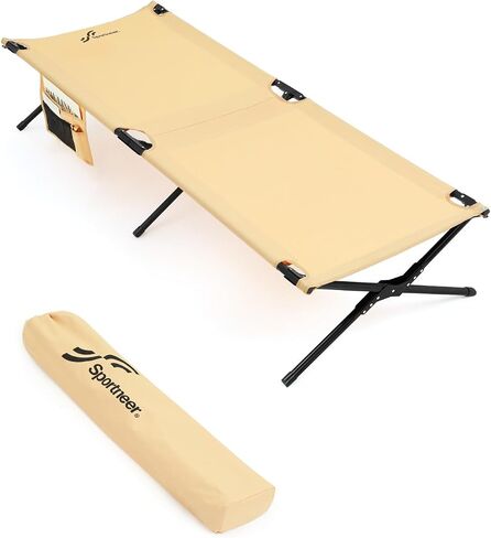 Sportneer Camping Cot, Military Cot Portable Camping Cots for Sleeping 78.3"x28.7"x14.6" Heavy Duty Folding Bed for Adults Teen Outdoor Travel Camping Tent Lounge Office Support 330 Lbs in Saudi Arabia