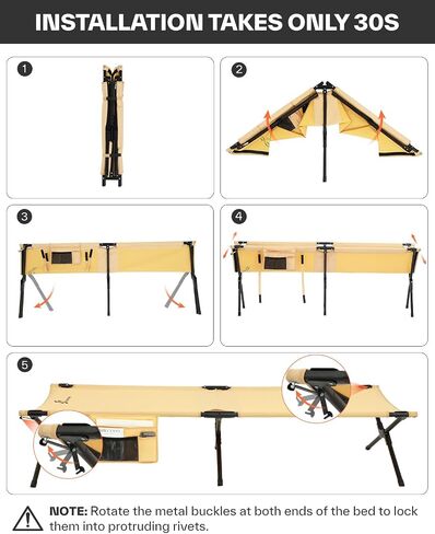 Sportneer Camping Cot, Military Cot Portable Camping Cots for Sleeping 78.3"x28.7"x14.6" Heavy Duty Folding Bed for Adults Teen Outdoor Travel Camping Tent Lounge Office Support 330 Lbs in Saudi Arabia