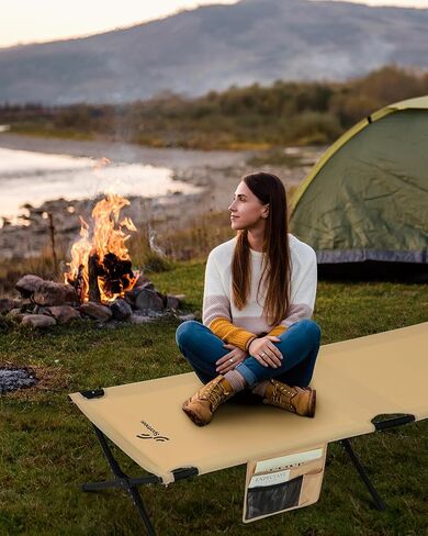 Sportneer Camping Cot, Military Cot Portable Camping Cots for Sleeping 78.3"x28.7"x14.6" Heavy Duty Folding Bed for Adults Teen Outdoor Travel Camping Tent Lounge Office Support 330 Lbs in Saudi Arabia