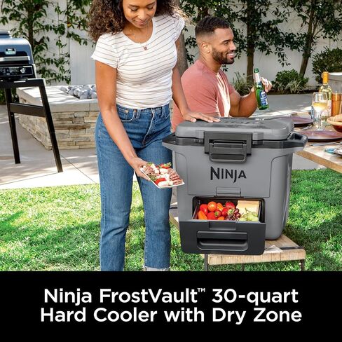 مبرد صلب FB151BL FrostVault من Ninja FB151BL مع منطقة جافة، درج تخزين جاف مدمج بدرجة حرارة الثلاجة، مبرد معزول ممتاز للخدمة الشاقة، يحافظ على الثلج لعدة أيام، أزرق ليكشور in Kuwait