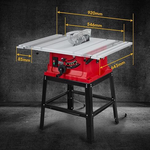 10inch Table Saw, Portable Benchtop Table Saw, Stand & Push Stick, 5000RPM, Adjustable Blade Height, With Port for Connecting Dust Collector, 90°Cross Cut & 0-45°Bevel Cut in Saudi Arabia