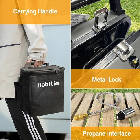 2-Burner Camping Stove Foldable, Portable Propane Camp Stove with 16000 BTU Adjustable Burners and Piezo Ignition, Folding Stove with Carry Bag & Handle for Camping, Tailgating, Backyard BBQ in Saudi Arabia
