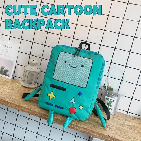 حقيبة ظهر كرتونية لطيفة مقاس 14 بوصة من Adventure Time Anime كاجوال للسفر حقيبة أنيمي خضراء قابلة للتنفس وخفيفة الوزن in Kuwait