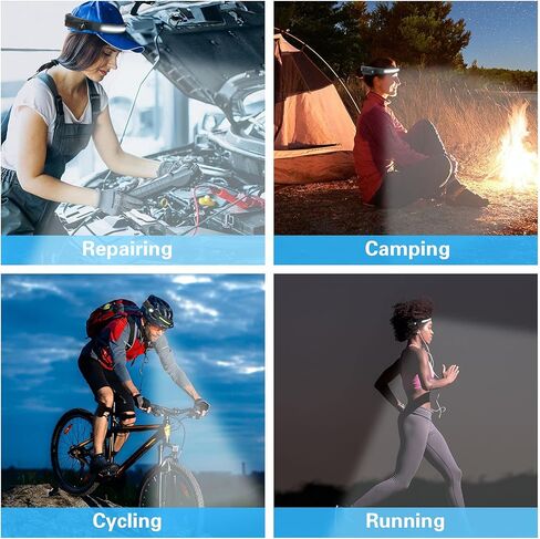 COSOOS Original 2 Rechargeable Headlamp Flashlight w/Red Light & Carry Case,1000Lumen Bright LED Head Lamp Wide Beam, Motion Sensor, 2.4oz Lightweight Headlight for Hiking & Camping Gear in Kuwait