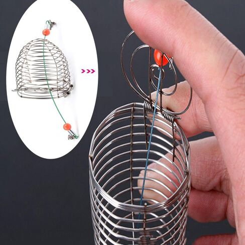 5PCS Carp Fishing Bait Trap,Stainless Steel Fishing Trap Basket Cage Feeder Basket Coarse Lure Feeder Holder Fishing Tackle Kit in Saudi Arabia