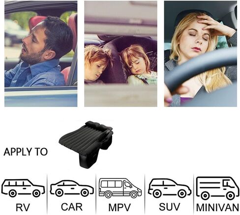 مرتبة سيارة قابلة للنفخ بمقعد خلفي: مرتبة هوائية للسيارة للتخييم والسفر مع مضخة هواء ووسائد هوائية متوافقة مع شاحنة الدفع الرباعي in Kuwait