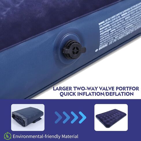 Full Size Air Mattress Air Bed with hand Pump - Foldable Blow Up Mattresses with Flocked top - Portable Inflatable Beds with pillow for Backpacking Tent Camping in Saudi Arabia
