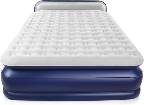 KMZ Luxury Comfort-Plush Air Mattress with Built-in Electric Pump & Enhanced Coil Technology - Double Height Inflatable Mattress for Home, Travel & Camping - Durable Blow Up Bed Colchon - Twin XL Size in Saudi Arabia