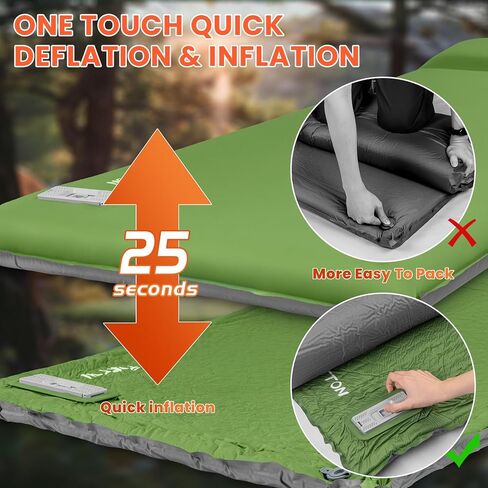 Self Inflating Sleeping Pad with Built-in Electric Pump, 3.15" Thick Memory Foam Camping Mattress, Fast Inflating Camping Sleeping Pad with Pillow, 4 Season Insulated Sleeping Pad for Camping, Tent in Saudi Arabia