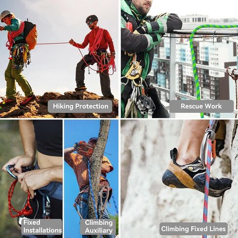 SEAMUS 8mm (5/16in) Prusik Accessory Cord 15M (50ft) UIAA Rock Climbing Rope 14Kn High Tensile Strength Rock Climbing Accessories Cord Double Braid Nylon Cord for Mountain Tree Climbing,Fire Rescue in Saudi Arabia