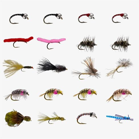 RIO Products Fly Fishing Flies Kit Assortment for Freshwater Fishing, Signature Flies for Trout, Bass, and Salmon, 7/11/12/13/15/20pcs in Saudi Arabia