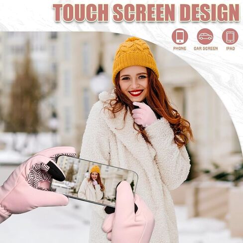 قفازات بيكسل باندا الدافئة للجري قفازات شتوية للنساء (وردي S) in Kuwait