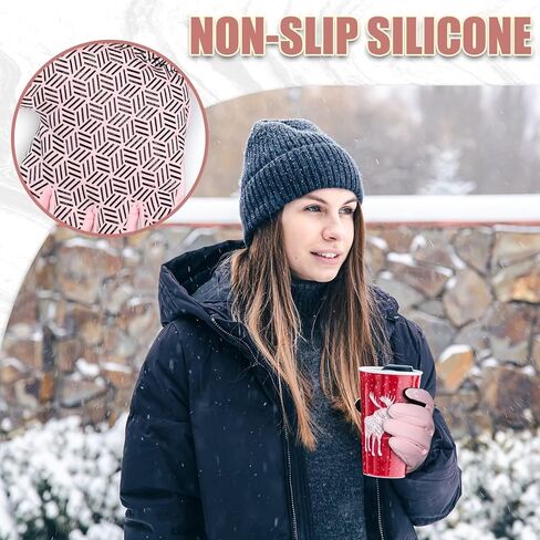 قفازات بيكسل باندا الدافئة للجري قفازات شتوية للنساء (وردي S) in Kuwait