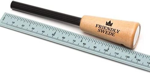 The Friendly Swede Ferro Rods, Fire Starter Survival Tool, Firestarter, Flint and Steel Fire Starter Kit & Bottle Opener, Camping Tools, Ferro Rod Fire Starter with Wooden Handle (Wood Grain) in Kuwait