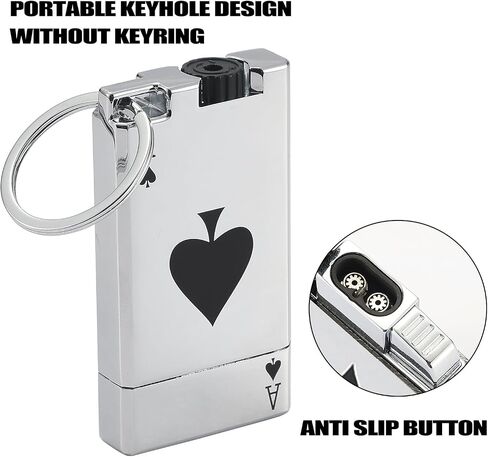 Lighter and Cutter Set, Adjustable Double Jet Flame Butane Torch Lighter with Protect Cover, Refillable Windproof Lighter with Keyhole, Gifts for Men. Black(Sold Without Gas) in Saudi Arabia