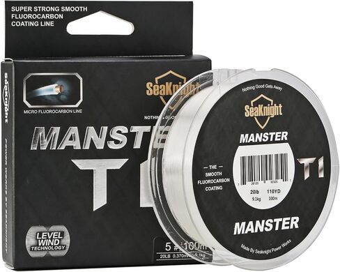 Seaknight Fluorocarbon Fishing Line, MANSTER T1 100M/110Yds Clear Fishing Leader Line - Virtually Invisible, Faster Sinking Line 3-35LB in Saudi Arabia