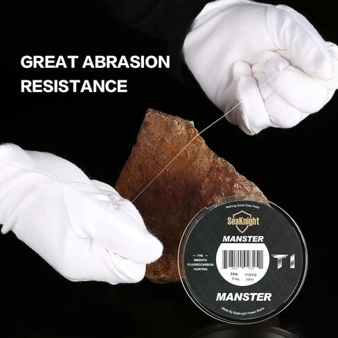 Seaknight Fluorocarbon Fishing Line, MANSTER T1 100M/110Yds Clear Fishing Leader Line - Virtually Invisible, Faster Sinking Line 3-35LB in Saudi Arabia