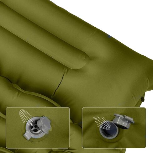 Enlarged and thickened air Sleeping Mats for camping (78.75 x 27.55 X 3.93 inches), 330lbs load capacity, quick inflation in 25 seconds at maximum speed, low noise, TPU coated(Military Green) in Kuwait