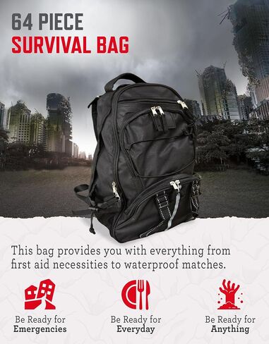 ReadyWise Emergency Survival Backpack, Bug-Out Bag Freeze-Dried Disaster Kit for Hurricane Preparedness, Camping Food, Prepper Emergency Outdoor Hunting in Saudi Arabia