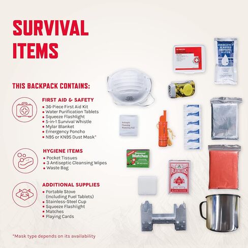 ReadyWise Emergency Survival Gear – Tactical Military Backpack, Camping Essentials Bug Out Bag & Survival Kit, Prepper & Hurricane Supplies, Meal Pouches with up to 25 Year Shelf Life, 64 Piece in Saudi Arabia