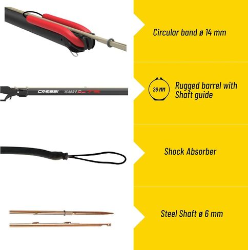 Cressi Yuma Fast Speargun with Integrated Spear Guide and Magnetic Spear Lock- Made in Italy: Quality Since 1946 in Saudi Arabia