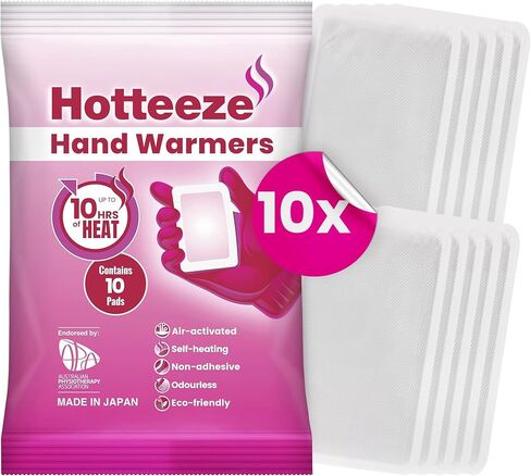 Hand Warmers Eco Friendly Self Adhesive Disposable Odourless Pain Relief Glove Warmer for 10 hours of Heat, Instant Air Activated Pocket Heater - 1 Pack (10 Pads) in Saudi Arabia