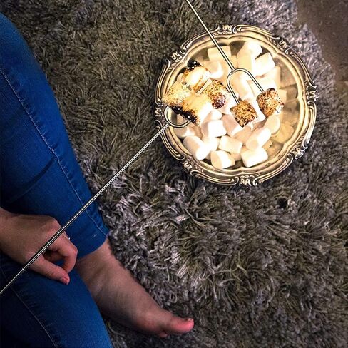 Marshmallow Roasting Sticks (Set of 2) | Reusable| Stainless Steel with Soft Touch Grip in Saudi Arabia