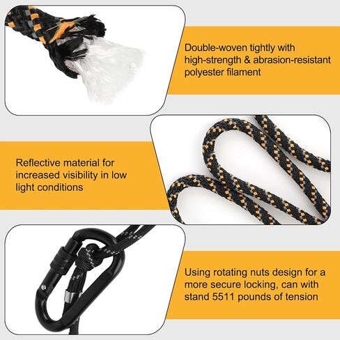 Tree Stand Safety Rope, 30FT Reflective Lifeline Hunter Safety Harness for Tree-Stand Hunting in Kuwait