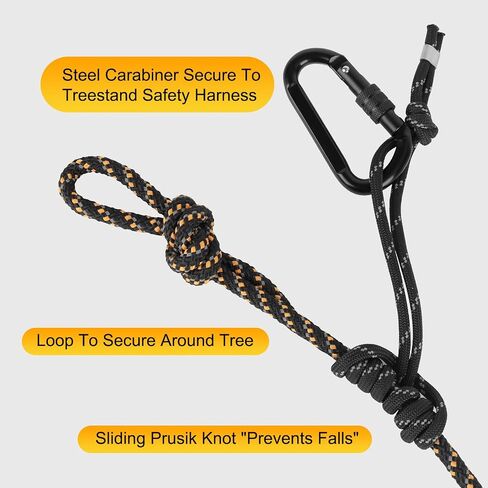 Tree Stand Safety Rope, 30FT Reflective Lifeline Hunter Safety Harness for Tree-Stand Hunting in Kuwait