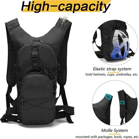 Tactical Hydration Backpack 3L, Lightweight Water Bag Hydration Pack, Hiking Backpack with Water Bladder for Men Women, Hydration Pack for Cycling, Running, Hunting in Saudi Arabia