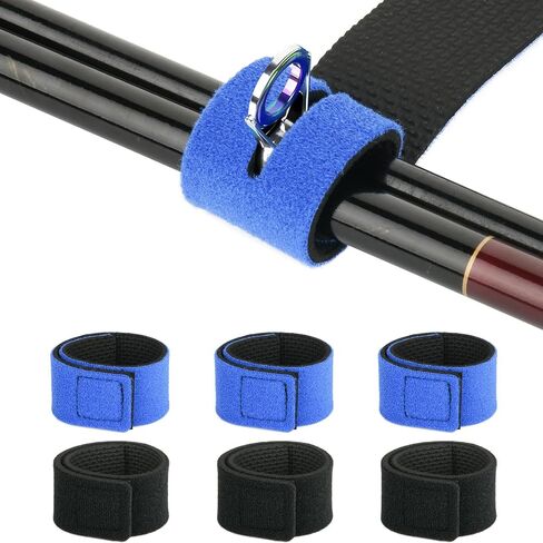 Cosmos 6 Pcs Fishing Rod Straps Fishing Pole Wrap Stretchy Pole Carrier Elastic Fishing Rod Holder Belts Fishing Tackle Ties in Saudi Arabia
