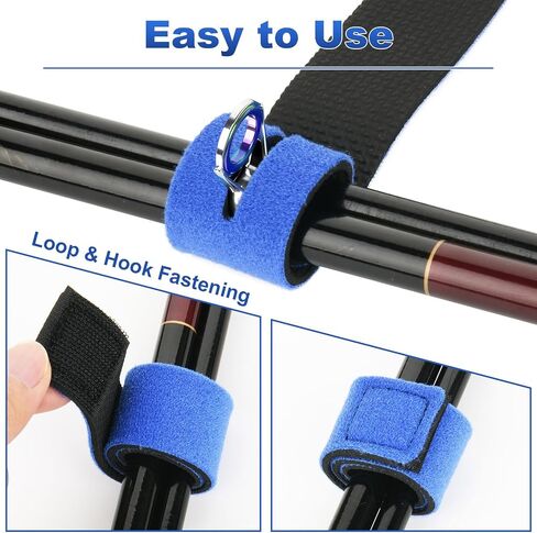Cosmos 6 Pcs Fishing Rod Straps Fishing Pole Wrap Stretchy Pole Carrier Elastic Fishing Rod Holder Belts Fishing Tackle Ties in Saudi Arabia