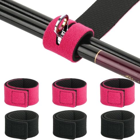 Cosmos 6 Pcs Fishing Rod Straps Fishing Pole Wrap Stretchy Pole Carrier Elastic Fishing Rod Holder Belts Fishing Tackle Ties in Saudi Arabia