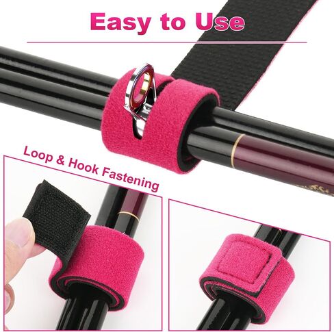 Cosmos 6 Pcs Fishing Rod Straps Fishing Pole Wrap Stretchy Pole Carrier Elastic Fishing Rod Holder Belts Fishing Tackle Ties in Saudi Arabia