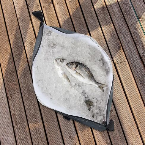 Goture Insulated Fish Cooler Bag, Leakproof Fish Kill Bag, Waterproof Fish Bag with Carry Handle and Strap, Portable Large Fishing Cooler Bag with Drain Plug, Keep Ice Cold All Day, 40inx16.5in in Kuwait