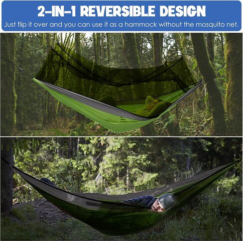 Gold Armour Camping Hammock - Camping Essentials, Double Hammock with Bug Net, Camping Gear Hammock for Outside, Hiking, and Travel (Black) in Saudi Arabia