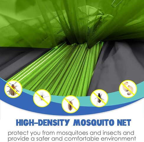 Gold Armour Camping Hammock - Camping Essentials, Double Hammock with Bug Net, Camping Gear Hammock for Outside, Hiking, and Travel (Black) in Saudi Arabia