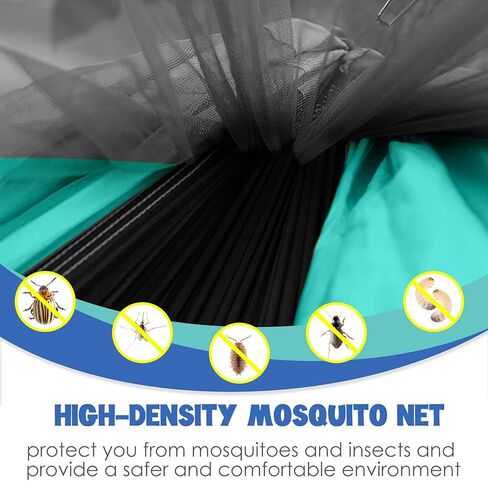 Gold Armour Camping Hammock - Camping Essentials, Double Hammock with Bug Net, Camping Gear Hammock for Outside, Hiking, and Travel (Black) in Saudi Arabia
