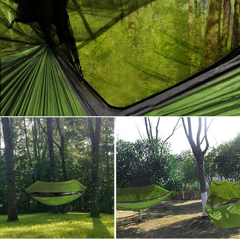 Gold Armour Camping Hammock - Camping Essentials, Double Hammock with Bug Net, Camping Gear Hammock for Outside, Hiking, and Travel (Black) in Saudi Arabia